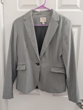 Lila Rose Size L Gingham Print Single-Button Blazer